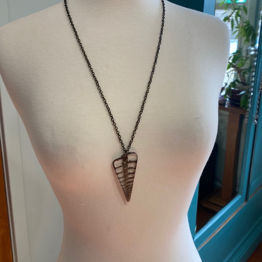 Snakeskin-like plastic necklace